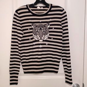 Gap Striped Tiger Sweater, gold and black, size small